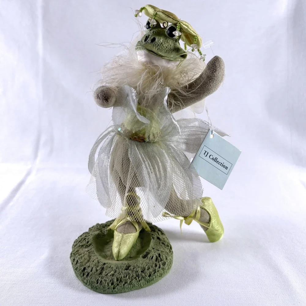 Vintage TJ Collection Whimsical Green Fairy Ballerina Frog Figurine 8